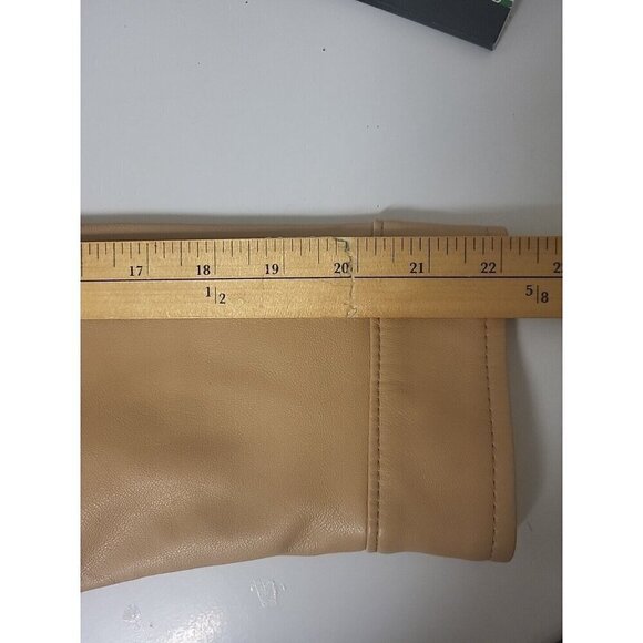 ♤Hostpick♤ Abercrombie Cropped Bomber Jacket Camel Color Size M Vegan Leather - Picture 16 of 16